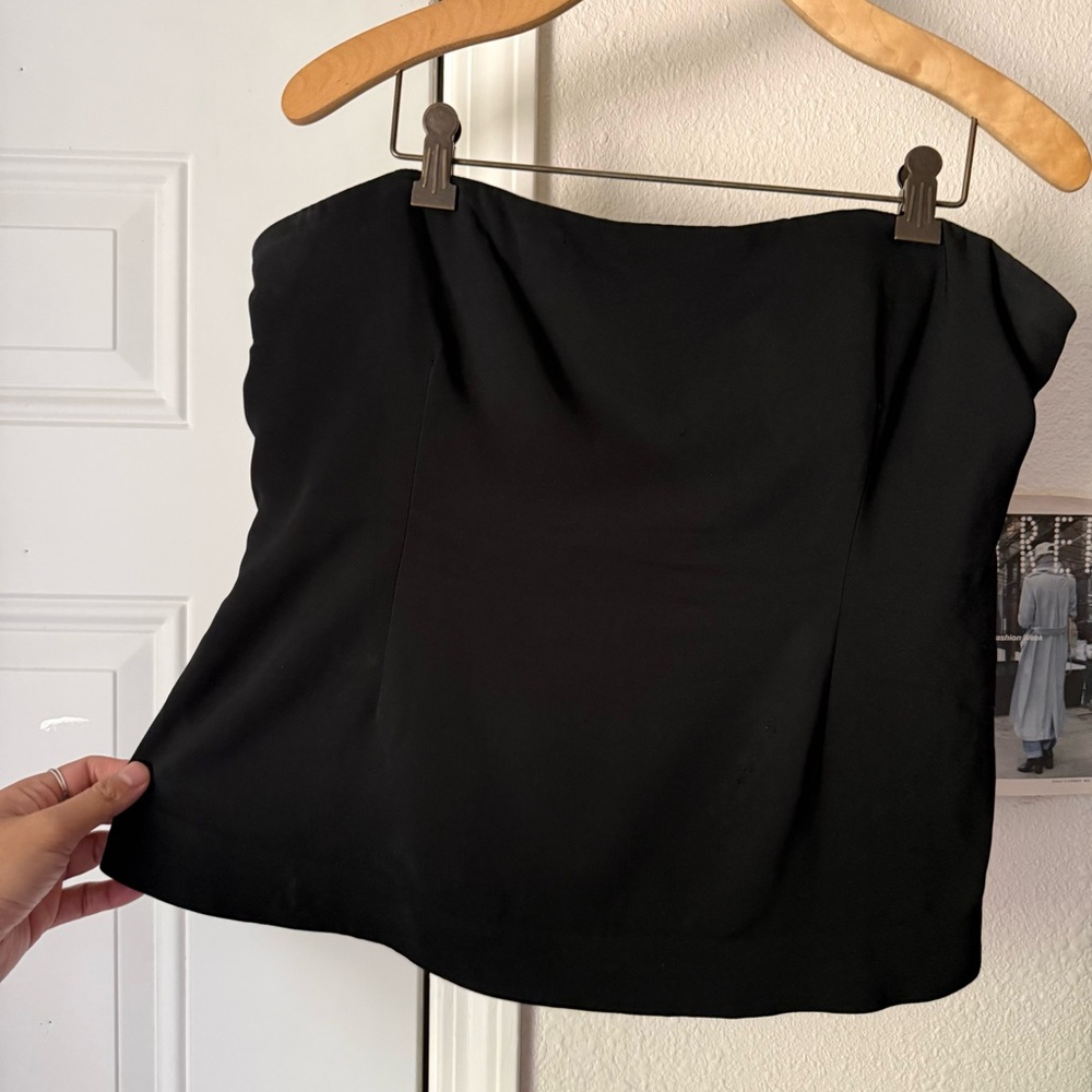 CO black strapless‎ boned bustier cropped top - Picture 2 of 6